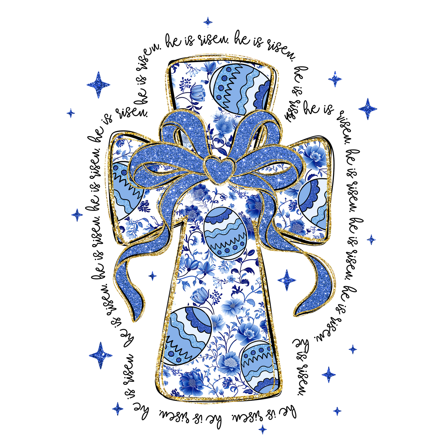 Blue Cross Bow, He is Risen
