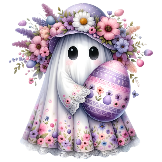 Purple/Pink Flower Ghost with Purple/Pink Flower Egg