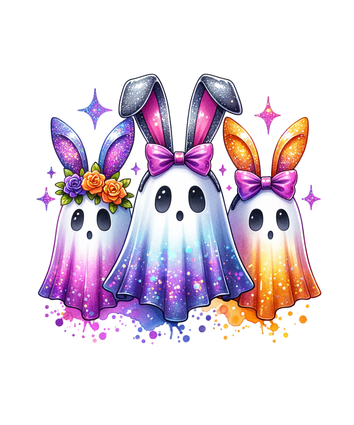 3 Easter Ghost Bunnies