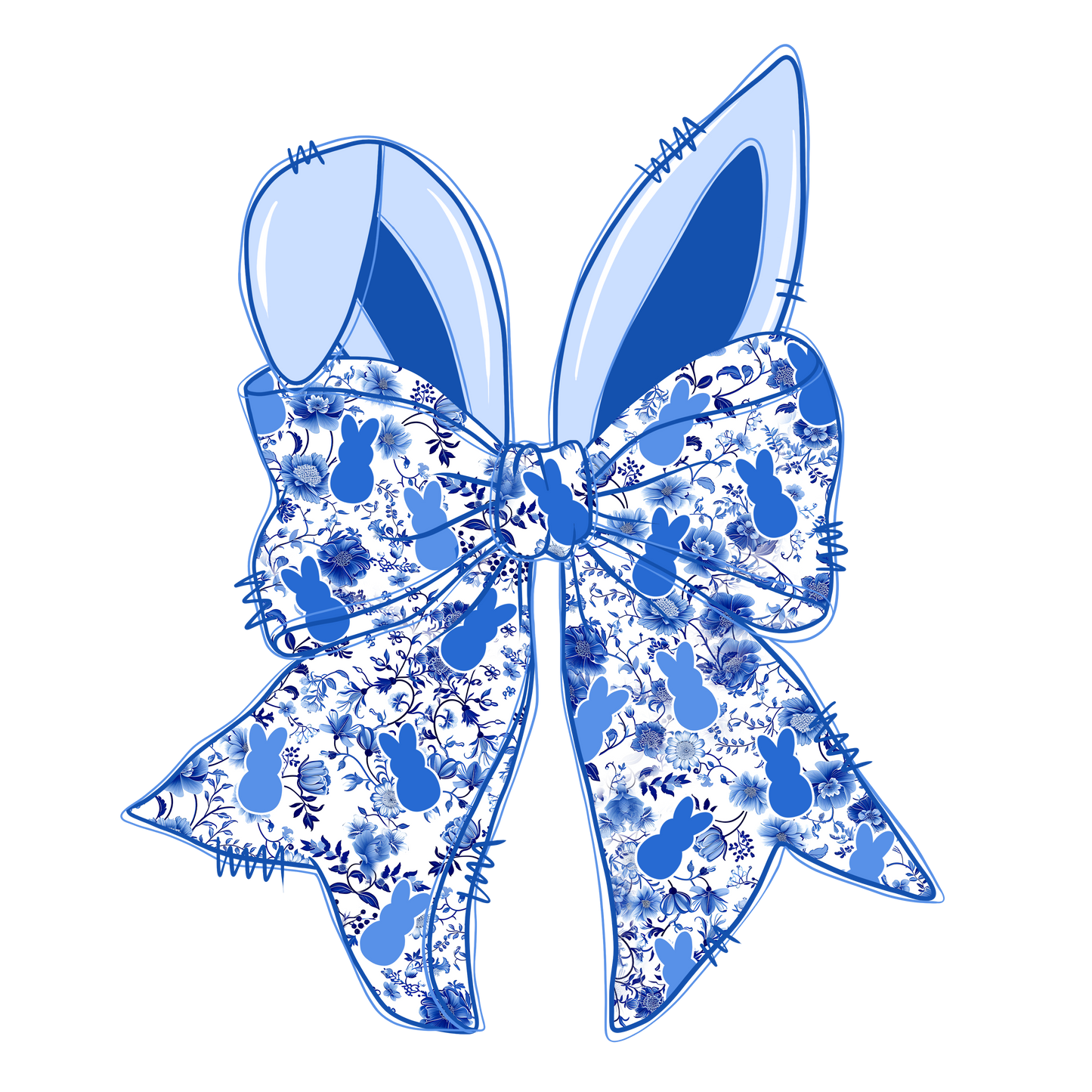 Blue Bow Bunny Ears