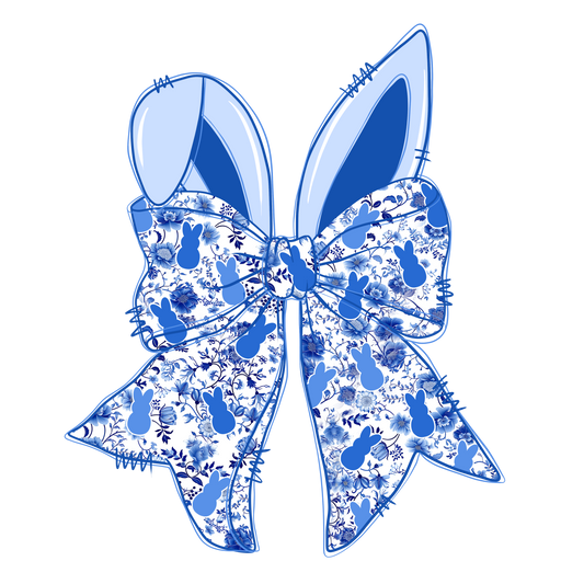 Blue Bow Bunny Ears