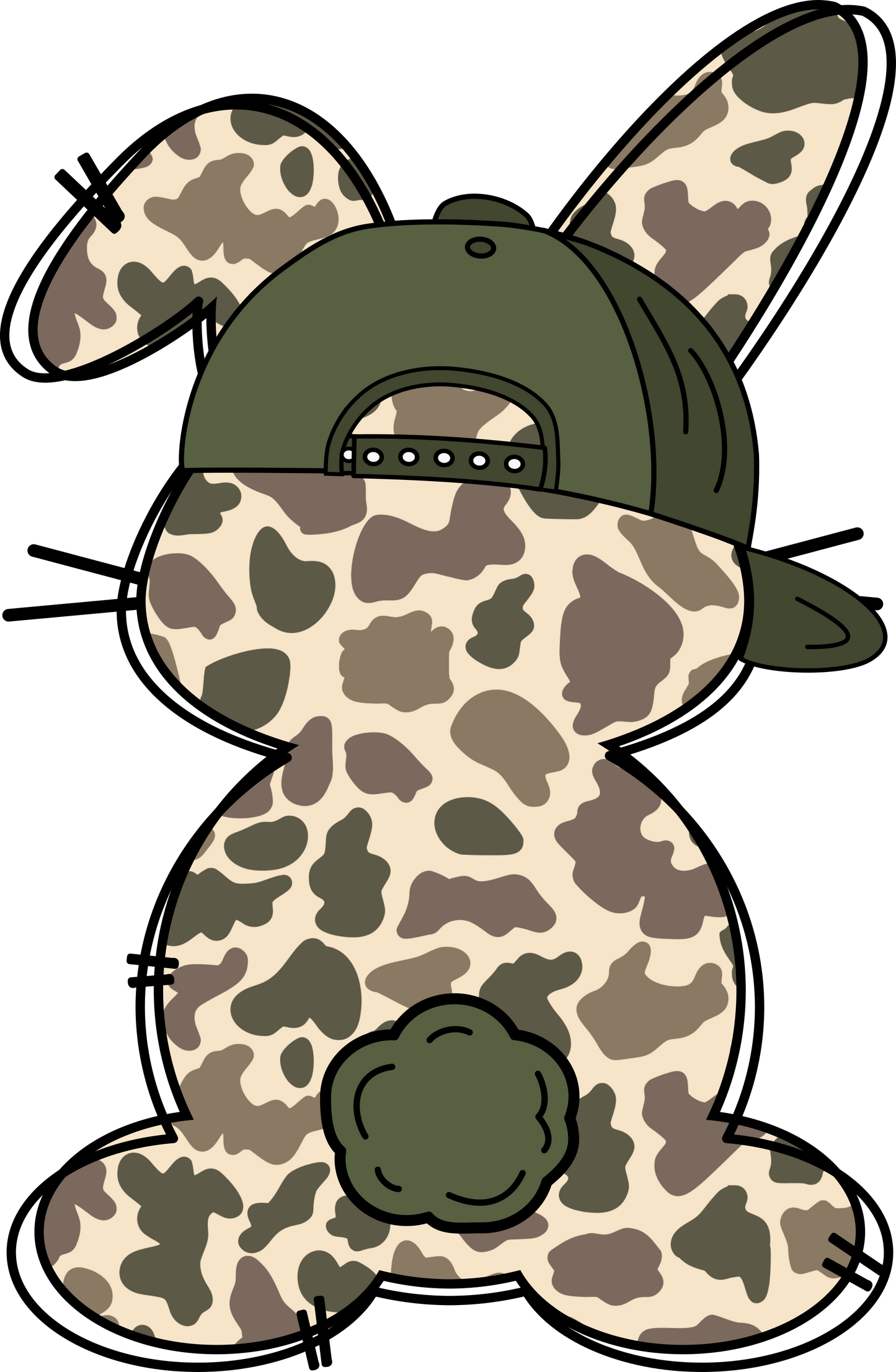 Camo Bunny with Green Hat